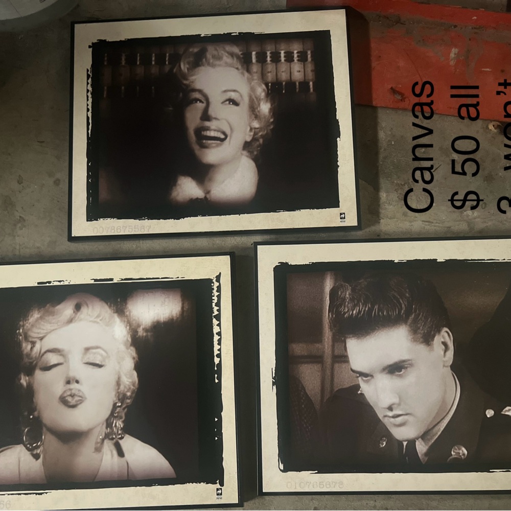 Vintage Style Black and White Canvas Art Set
